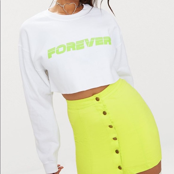 Lime Cammie Denim Mini Skirt - Picture 1 of 6
